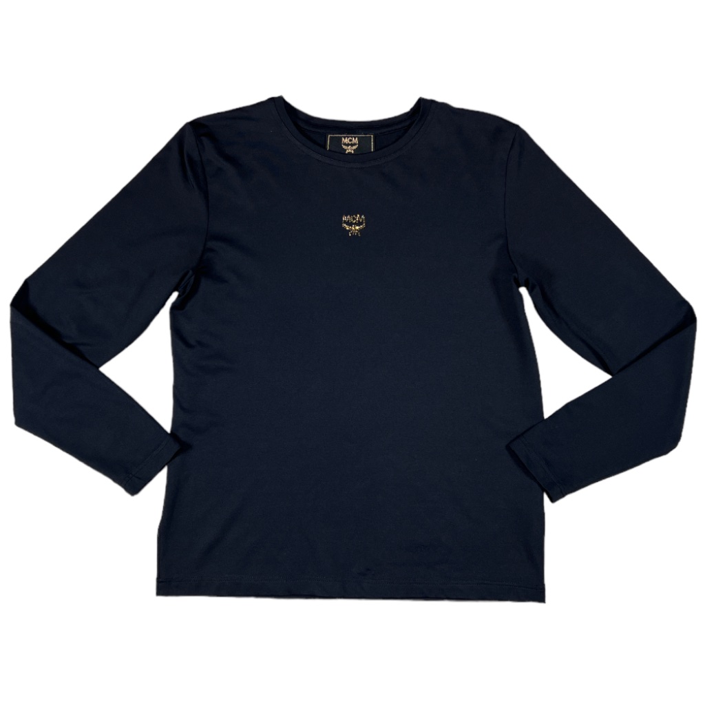 Mcm Long-Sleeve Black Top: Versatile Elegance And Timeless Appeal | Size M